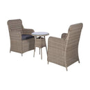 3 Piece Bistro Set With Cushions Poly Rattan Brown And Dark Grey