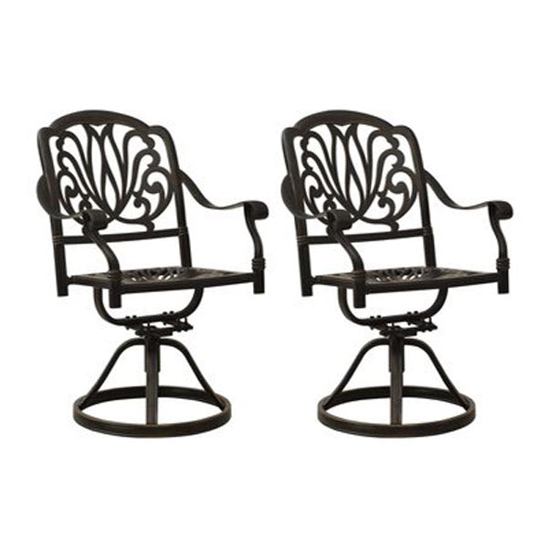 3 Piece Bistro Set With Swivel Cast Aluminium Bronze 62X65 Cm