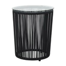 3 Piece Bistro Set With Cushions Pvc Rattan Black