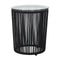 3 Piece Bistro Set With Cushions Pvc Rattan Black