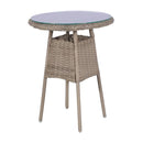 3 Piece Bistro Set With Cushions Poly Rattan Brown And Dark Grey