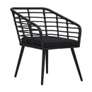 3 Piece Bistro Set Poly Rattan Black