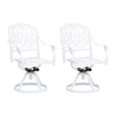 3 Piece Bistro Set With Swivel Cast Aluminium White