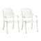3 Piece Bistro Set Cast Aluminium White 90X74 Cm