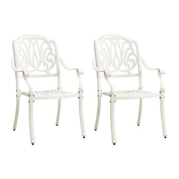 3 Piece Bistro Set Cast Aluminium White 90X74 Cm