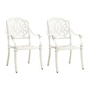 3 Piece Bistro Set Cast Aluminium White 78X72 Cm
