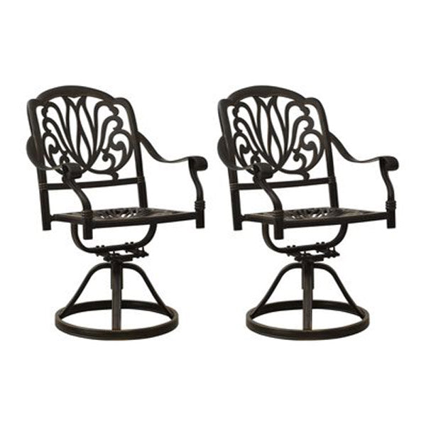 3 Piece Bistro Set Cast With Swivel Aluminium Bronze 90X74 Cm