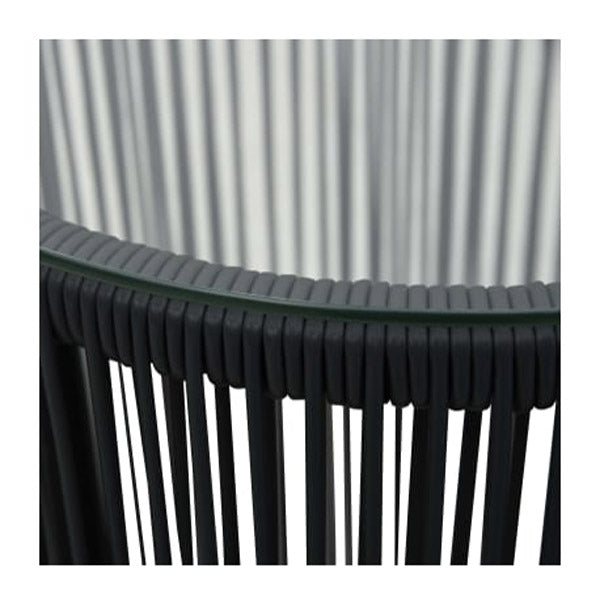 3 Piece Bistro Set With Cushions Pvc Rattan Black