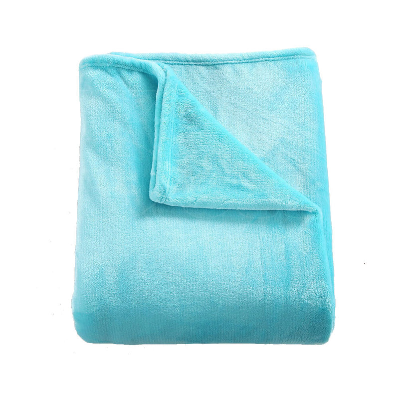 320Gsm 220X240 Cm Ultra Soft Mink Blanket Warm Throw In Teal Colour