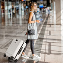 Lightweight PC Hardside Suitcase with Double TSA Lock for Travel Camping White