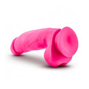 Neo Elite 7 Inch Silicone Dual Density Cock With Balls Neon