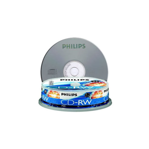 Philips Cdrw 1X-12X 80 Mins Tube Of 10