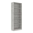 5 Tier Book Cabinet Concrete Grey 60X24X175 Cm Chipboard