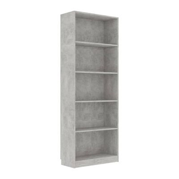 5 Tier Book Cabinet Concrete Grey 60X24X175 Cm Chipboard