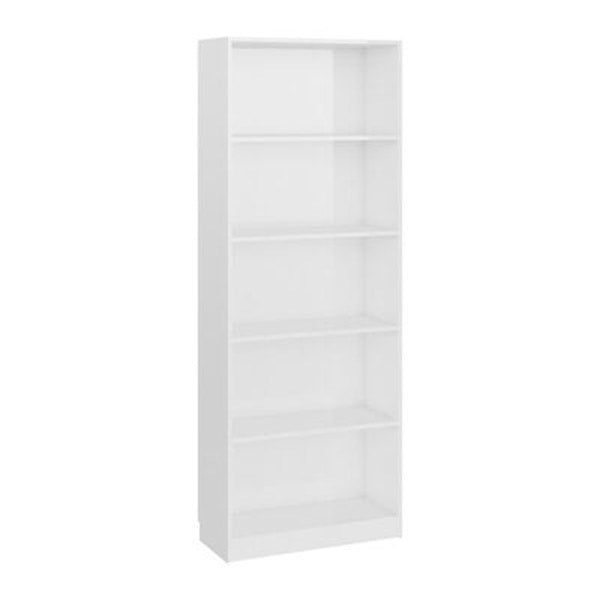 5 Tier Book Cabinet High Gloss White 60X24X175 Cm Chipboard