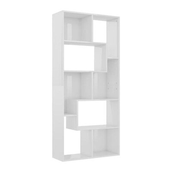 Book Cabinet High Gloss White 67X24X161 Cm Chipboard