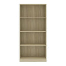 4 Tier Book Cabinet Sonoma Oak 60X24X142 Cm Chipboard