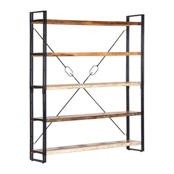 5 Tier Bookcase 140X30X180 Cm Solid Reclaimed Wood
