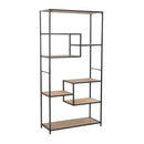 Bookcase Solid Firwood And Steel 90 X 35 X 180 Cm