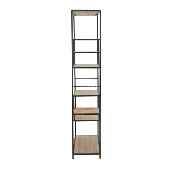 Bookcase Solid Firwood And Steel 90 X 35 X 180 Cm