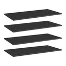 Bookshelf Boards 4 Pcs High Gloss Black 80X20 Cm Chipboard