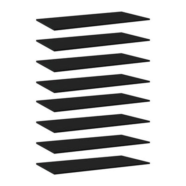 Bookshelf Boards 8 Pcs Black Chipboard