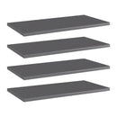 Bookshelf Boards 4 Pcs High Gloss Grey 60X30 Cm Chipboard