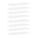 Bookshelf Boards 8 Pcs White 80X20 Cm Chipboard