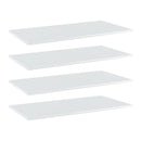 Bookshelf Boards 4 Pcs High Gloss White 80X20 Cm Chipboard