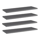 Bookshelf Boards 4 Pcs High Gloss Grey 60X20 Cm Chipboard