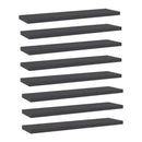 Bookshelf Boards 8 Pcs Grey 40X10 Cm Chipboard