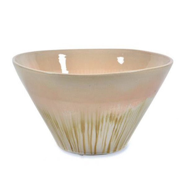 Bowl Ceramic Glazed Pink Multi