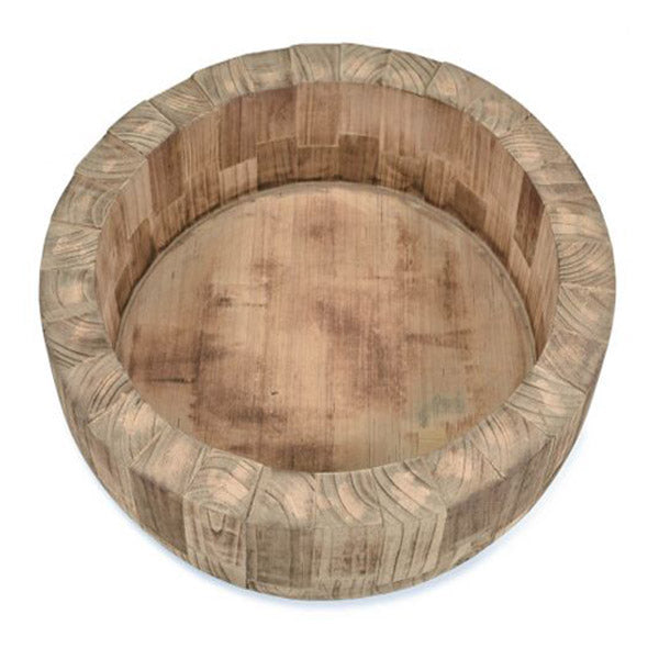 Wooden Round Bowl Natural 60X60X18Cm