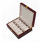 10 Grids Wooden Watch Case Glass Jewelry Storage Holder Box Wood