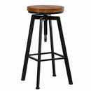 2X Industrial Bar Stools Kitchen Stool Wooden Barstools Swivel Chairs