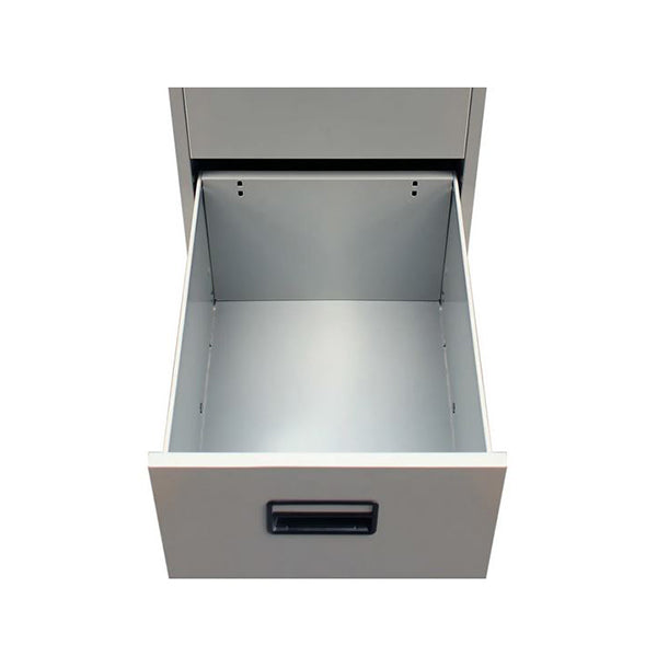 File Cabinet With 3 Drawers Grey Steel