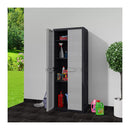 Garden Storage Cabinet With 3 Shelves Black And Grey
