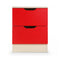 Bedside Table With Drawers Mdf Cabinet Storage 51X40 Cm White Red