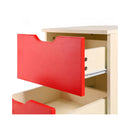 Bedside Table With Drawers Mdf Cabinet Storage 51X40 Cm White Red