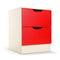 Bedside Table With Drawers Mdf Cabinet Storage 51X40 Cm White Red