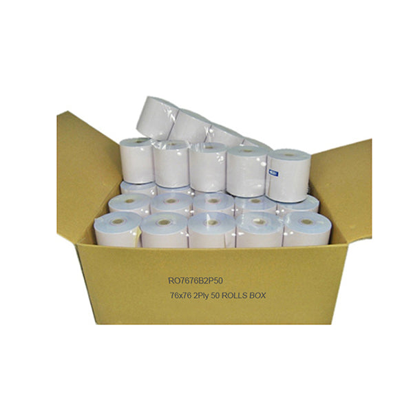 Calibor 2 Ply Paper 76X76 Mm 50 Rolls Per Box Plain