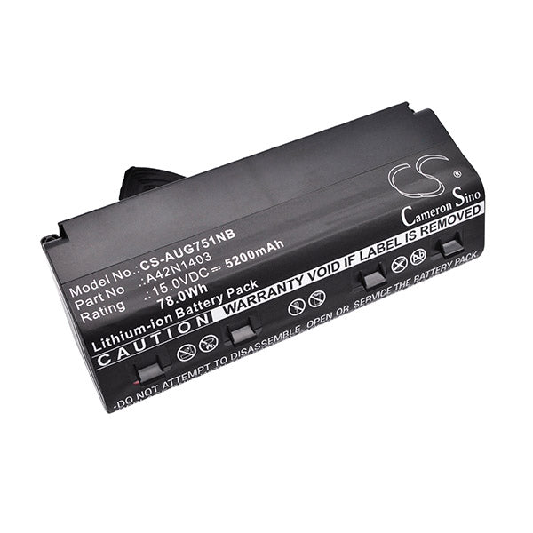 Cameron Sino Aug751Nb 5200Mah Battery For Asus Notebook Laptop
