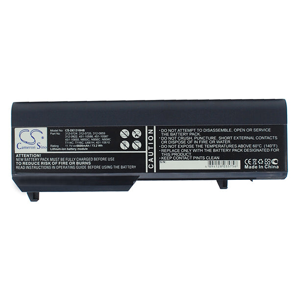 Cameron Sino De1310Hb 6600Mah Battery For Dell Notebook Laptop