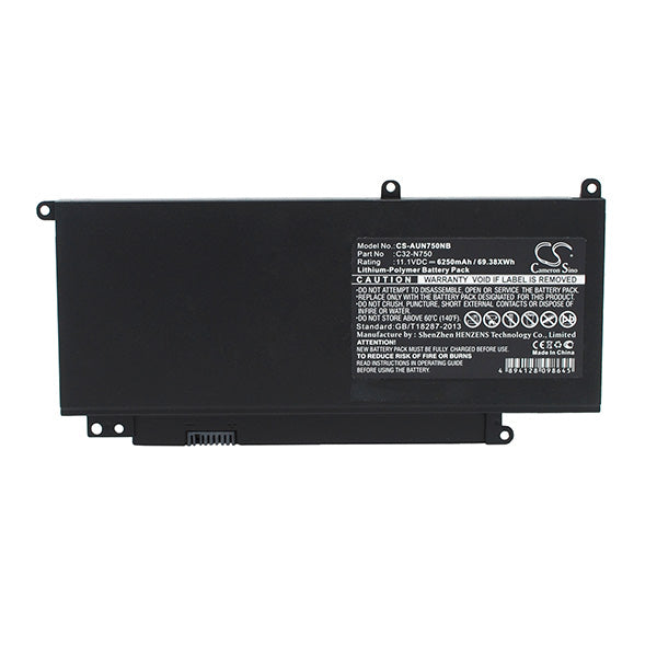 Cameron Sino Aun750Nb 6250Mah Battery For Asus Notebook Laptop