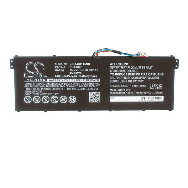 Cameron Sino Acb115Nb 3000Mah Battery Acer Gateway Packard Bell Laptop
