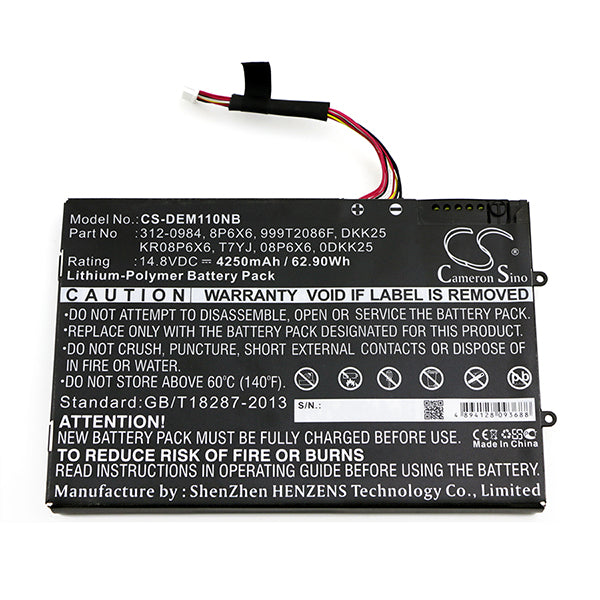 Cameron Sino Dem110Nb 4250Mah Battery For Dell Notebook Laptop