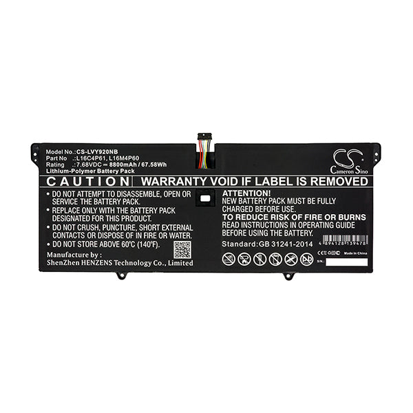 Cameron Sino Lvy920Nb 8800Mah Battery For Lenovo Notebook Laptop