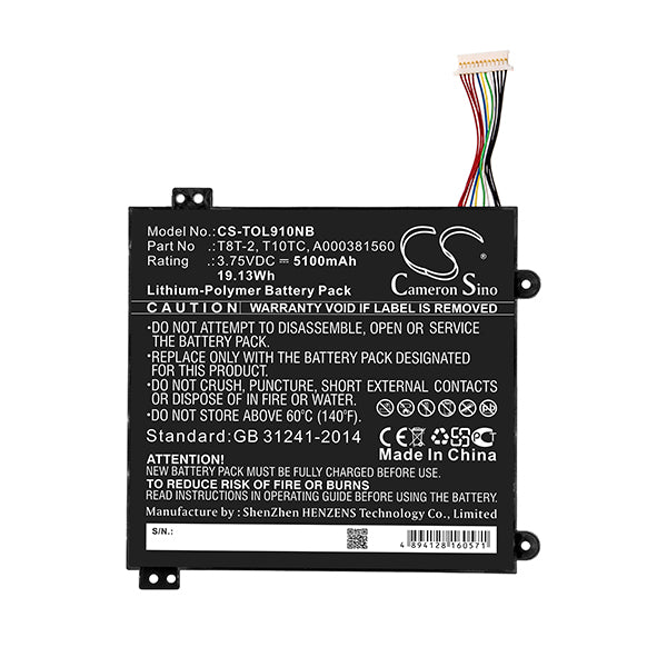 Cameron Sino Tol910Nb 5100Mah Battery For Toshiba Notebook Laptop