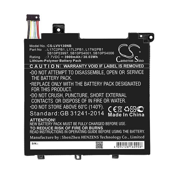 Cameron Sino Lvv130Nb 3900Mah Battery For Lenovo Notebook Laptop