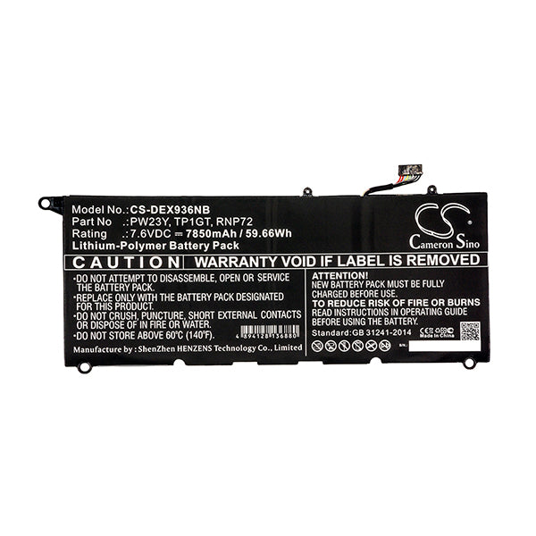Cameron Sino Dex936Nb 7850Mah Battery For Dell Notebook Laptop